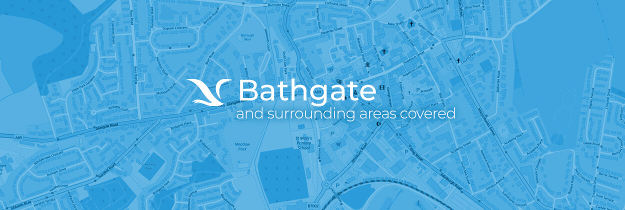Bathgate service area map for stairlift surveys, installation, and maintenance