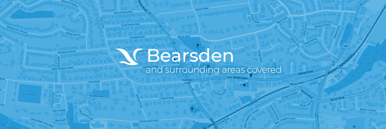 Bearsden service area map for stairlift surveys, installation, and maintenance