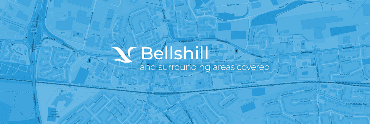 Bellshill service area map for stairlift surveys, installation, and maintenance
