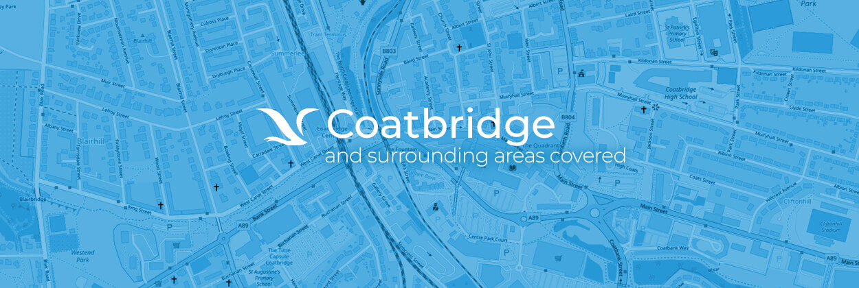 Coatbridge service area map for stairlift surveys, installation, and maintenance
