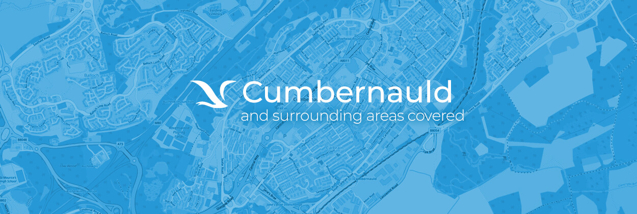 Cumbernauld service area map for stairlift surveys, installation, and maintenance