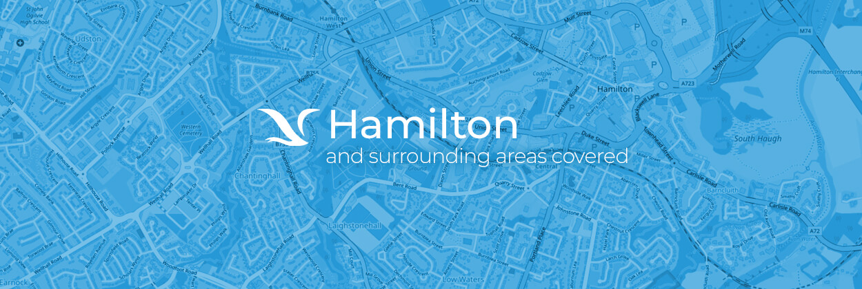 Hamilton service area map for stairlift surveys, installation, and maintenance