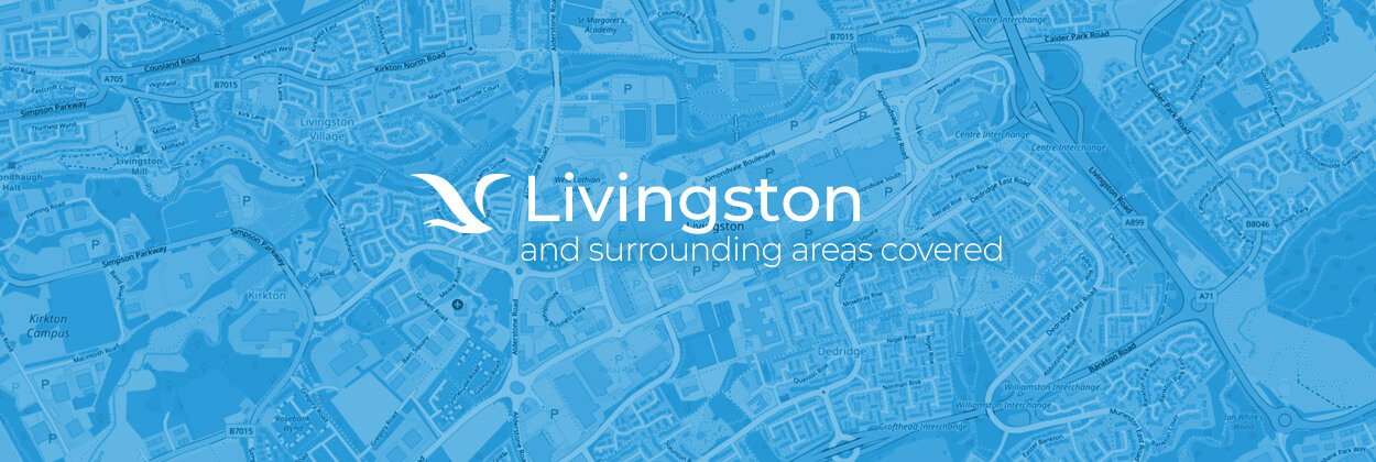 Livingston service area map for stairlift surveys, installation, and maintenance