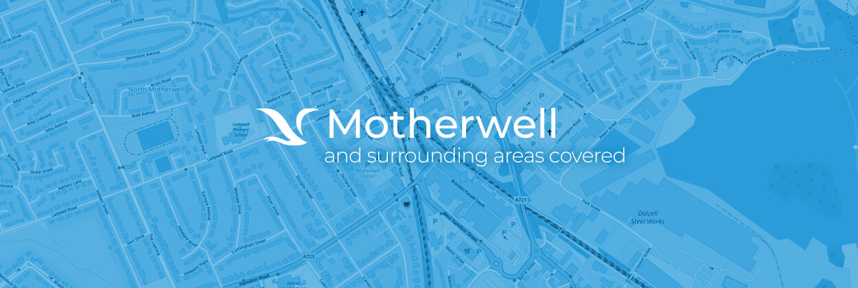 Motherwell service area map for stairlift surveys, installation, and maintenance