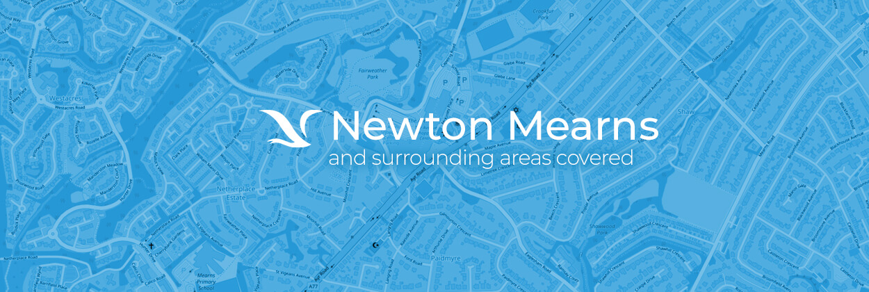 Newton Mearns service area map for stairlift surveys, installation, and maintenance