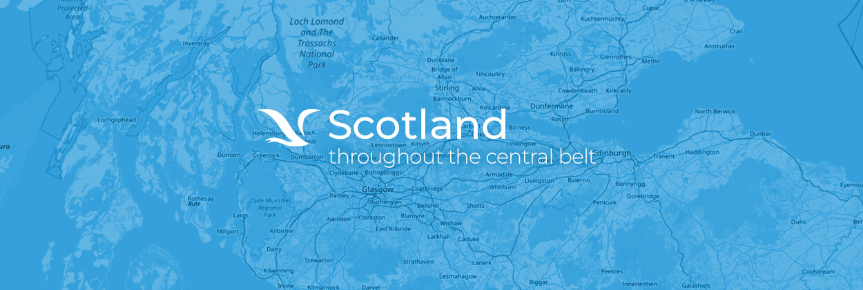 Scotland central belt near me - service area map for stairlift surveys, installation, and maintenance